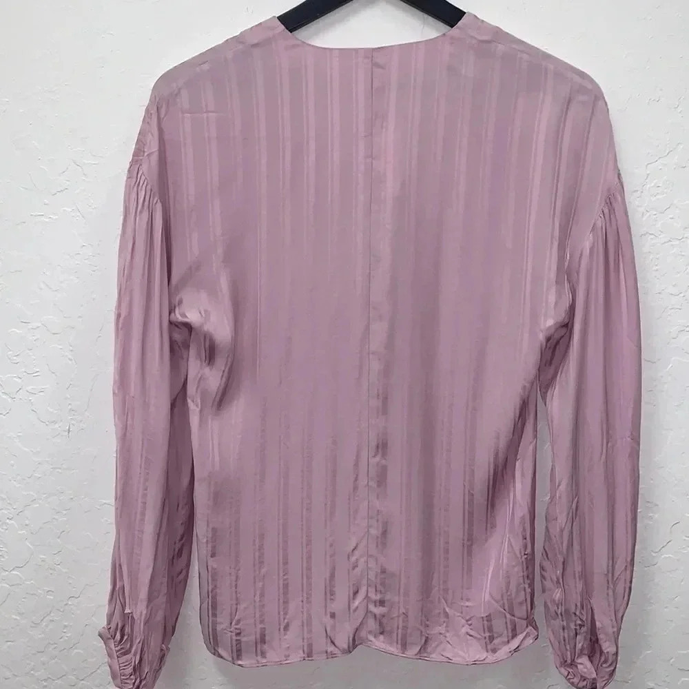 JOIE NWT Satin Stripe Button Front Blouse Size XS… - image 7